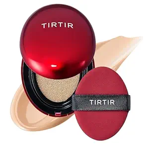 TIRTIR Mask Fit Red Cushion Foundation | Japan's No.1 Choice for Glass skin, Long-Lasting, Lightweight, Buildable Coverage, Semi-Matte (23N Sand, 0.63 Fl Oz (Pack of 1))