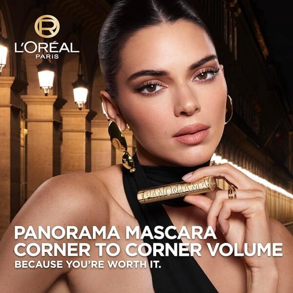 L’Oréal Paris Voluminous Panorama Mascara - Blackest Black, 0.33 Fl Oz - Volumizing & Lengthening, Washable, Longwear & Smudge Resistant